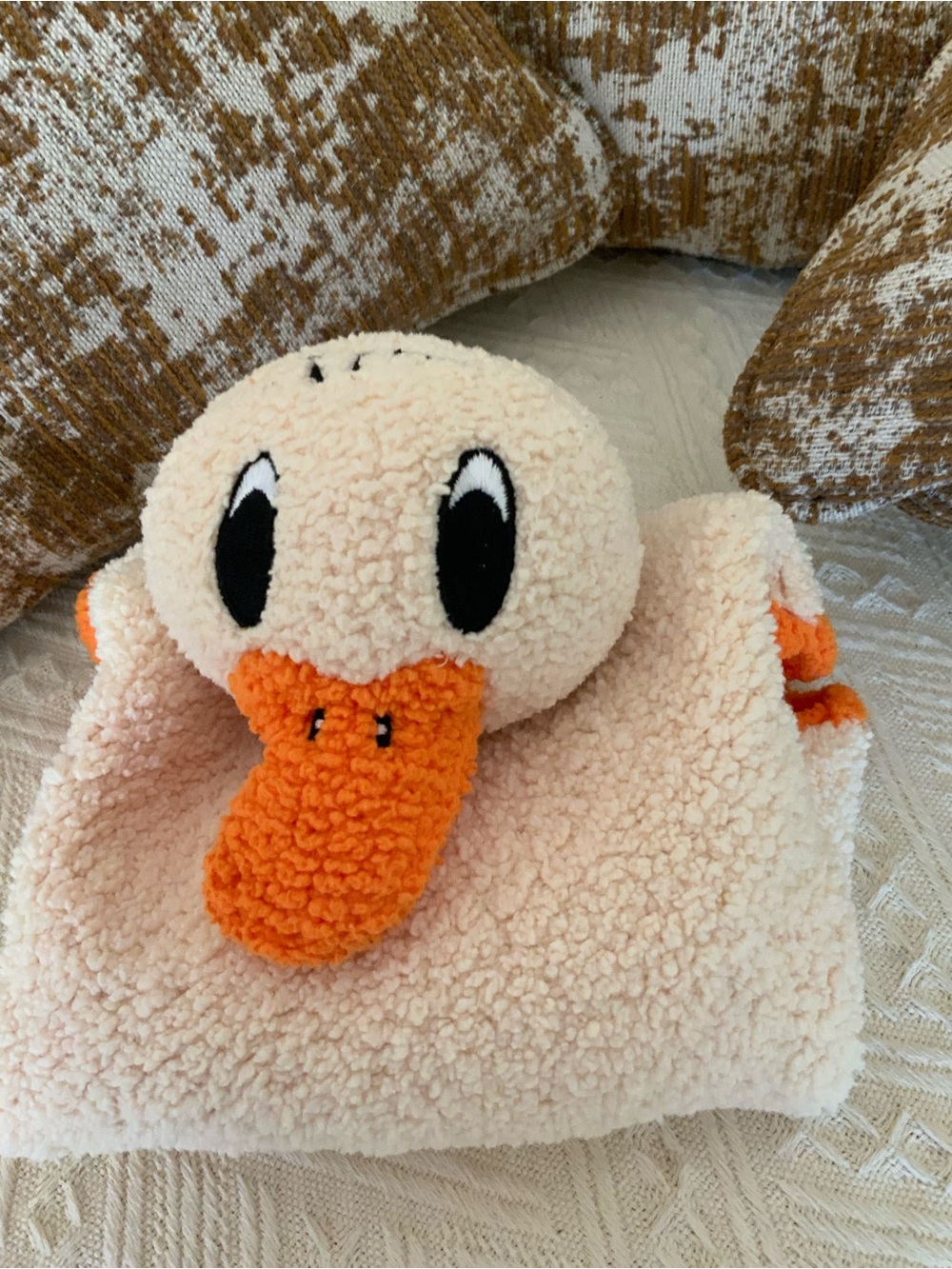 Kashwere Kreature Duck Soft Chenille Lovey Baby Snuggly Security Blanket